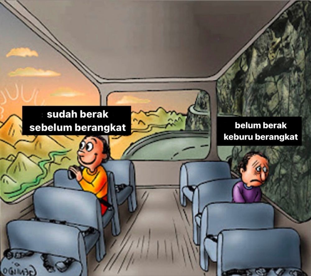 Meme Kocak Perbedaan Dua Pria Di Bus Ini, Kocak Abis